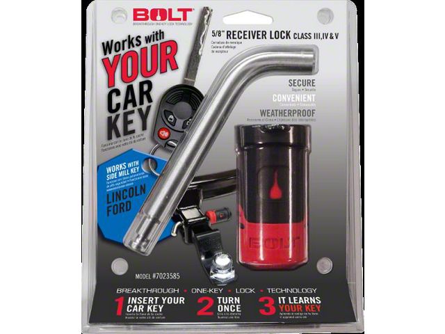 BOLT Lock 5/8-Inch Class III, VI and V Trailer Hitch Lock for Side Cut Keys