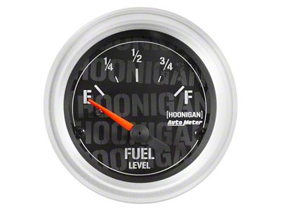 Auto Meter Fuel Level Gauge with Hoonigan Logo; Electrical (Universal; Some Adaptation May Be Required)