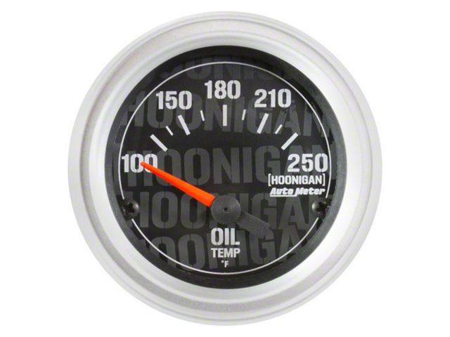 Auto Meter Oil Temperature Gauge with Hoonigan Logo; Electrical (Universal; Some Adaptation May Be Required)