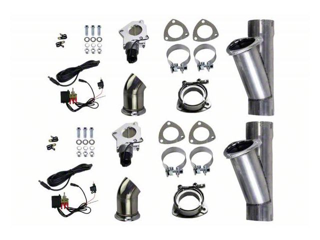 Granatelli Motor Sports Electronic Exhaust Cutout Dual System; 4-Inch Aluminized Steel (Universal; Some Adaptation May Be Required)