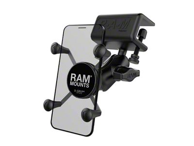 RAM Mounts X-Grip Phone Mount with Glare Shield Clamp Base (Universal; Some Adaptation May Be Required)