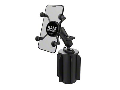 RAM Mounts X-Grip Phone Mount with Ram Mounts-A-Can II Cup Holder Base (Universal; Some Adaptation May Be Required)
