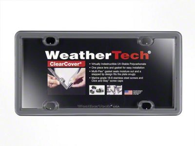Weathertech ClearCover License Plate Frame; Bluga Grey (Universal; Some Adaptation May Be Required)