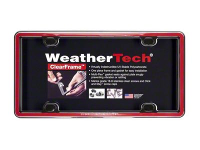 Weathertech ClearFrame License Plate Frame; Red/Black (Universal; Some Adaptation May Be Required)