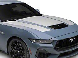 SEC10 Dark Horse Style Hood Decals; Silver (24-26 Mustang)