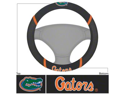 Steering Wheel Cover with University of Florida Logo; Black (Universal; Some Adaptation May Be Required)
