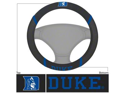 Steering Wheel Cover with Duke University Logo; Black (Universal; Some Adaptation May Be Required)