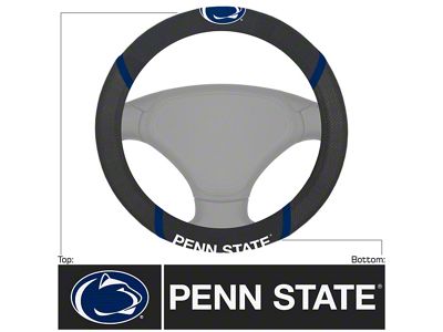 Steering Wheel Cover with Pennsylvania State University Logo; Black (Universal; Some Adaptation May Be Required)
