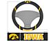 Steering Wheel Cover with University of Iowa Logo; Black (Universal; Some Adaptation May Be Required)