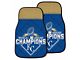 Carpet Front Floor Mats with Kansas City Royals 2015 MLB World Series Champions Logo; Blue (Universal; Some Adaptation May Be Required)