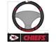 Steering Wheel Cover with Kansas City Chiefs Logo; Black (Universal; Some Adaptation May Be Required)
