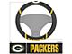 Steering Wheel Cover with Green Bay Packers Logo; Black (Universal; Some Adaptation May Be Required)