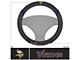 Steering Wheel Cover with Minnesota Vikings Logo; Black (Universal; Some Adaptation May Be Required)