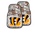 Carpet Front Floor Mats with Cincinnati Bengals Logo; Camo (Universal; Some Adaptation May Be Required)