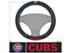 Steering Wheel Cover with Chicago Cubs Logo; Black (Universal; Some Adaptation May Be Required)