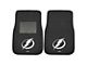 Embroidered Front Floor Mats with Tampa Bay Lightning Logo; Black (Universal; Some Adaptation May Be Required)