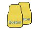 Carpet Front Floor Mats with Boston Red Sox City Connect Logo; Yellow (Universal; Some Adaptation May Be Required)