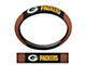 Grip Steering Wheel Cover with Green Bay Packers Logo; Tan and Black (Universal; Some Adaptation May Be Required)