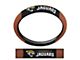 Grip Steering Wheel Cover with Jacksonville Jaguars Logo; Tan and Black (Universal; Some Adaptation May Be Required)