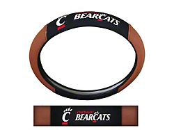Grip Steering Wheel Cover with University of Cincinnati Logo; Tan and Black (Universal; Some Adaptation May Be Required)