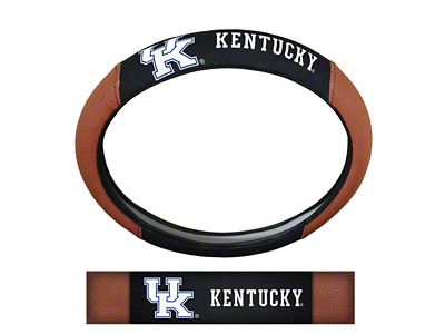Grip Steering Wheel Cover with University of Kentucky Logo; Tan and Black (Universal; Some Adaptation May Be Required)