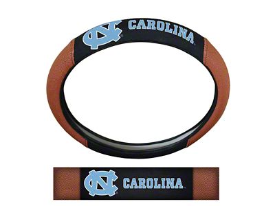 Grip Steering Wheel Cover with University of North Carolina at Chapel Hill Logo; Tan and Black (Universal; Some Adaptation May Be Required)