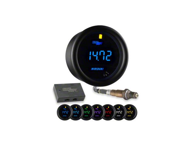 Digital Wideband Air/Fuel Ratio Gauge; Black 7 Color (Universal; Some Adaptation May Be Required)