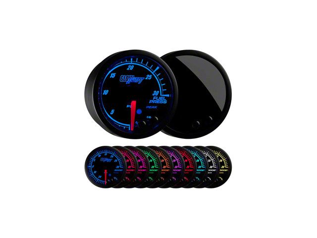 Digital 30 PSI Fuel Pressure Gauge; Elite 10 Color (Universal; Some Adaptation May Be Required)