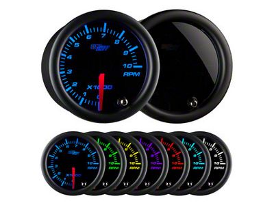 2-Inch Tachometer Gauge; Tinted 7 Color (Universal; Some Adaptation May Be Required)