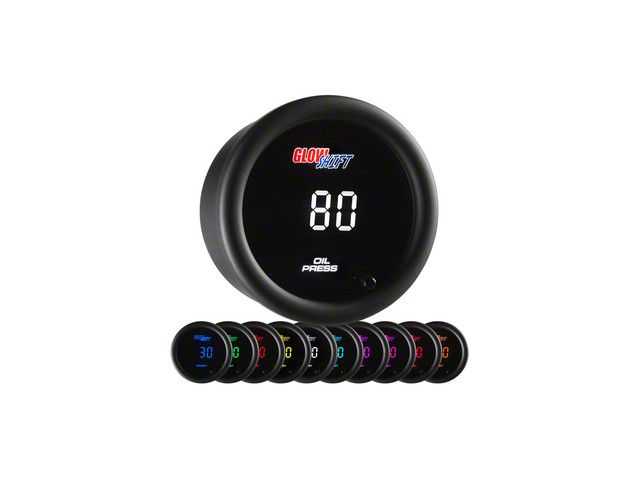 Digital Oil Pressure Gauge; Black 10 Color (Universal; Some Adaptation May Be Required)