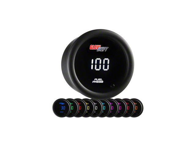 Digital 100 PSI Fuel Pressure Gauge; Black 10 Color (Universal; Some Adaptation May Be Required)