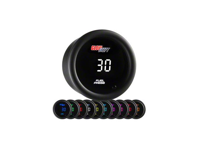 Digital 30 PSI Fuel Pressure Gauge; Black 10 Color (Universal; Some Adaptation May Be Required)