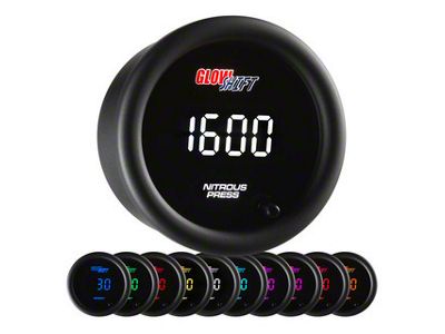 Digital Nitrous Pressure Gauge; Black 10 Color (Universal; Some Adaptation May Be Required)