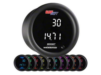 Digital Dual Boost/Vacuum and Wideband Air/Fuel Ratio Gauge; Black 10 Color (Universal; Some Adaptation May Be Required)