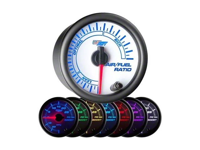Narrowband Air/Fuel Ratio Gauge; White 7 Color (Universal; Some Adaptation May Be Required)