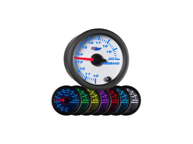 Analog Wideband Air/Fuel Ratio Gauge; White 7 Color (Universal; Some Adaptation May Be Required)