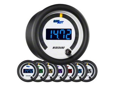 Digital Wideband Air/Fuel Ratio Gauge; White 7 Color (Universal; Some Adaptation May Be Required)