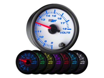 Volt Gauge; White 7 Color (Universal; Some Adaptation May Be Required)