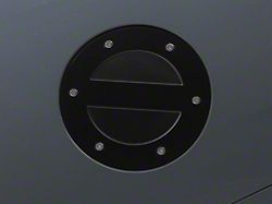 SpeedForm Billet Aluminum Fuel Door Cover; Black (24-26 Mustang)