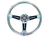 NRG Innovations Matsuri 350mm 2-Inch Deep Dish Steering Wheel; Neochrome and Clear (Universal; Some Adaptation May Be Required)