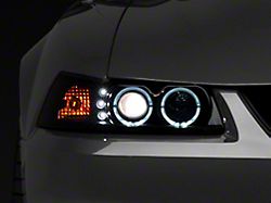 Raxiom Dual LED Halo Projector Headlights; Black Housing; Smoked Lens (99-04 All)