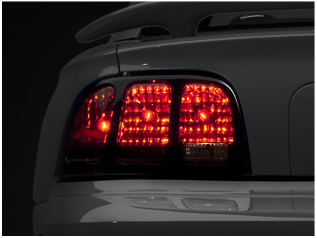 Raxiom Tail Lights; Black Housing; Smoked Lens (96-98 Mustang)