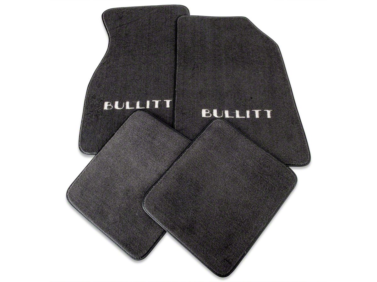 Mustang Front Rear Floor Mats W Bullitt Logo Graphite 99 04 All