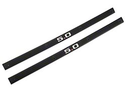 OPR Door Sill Plates with 5.0 Emblem; Black (79-93 All)