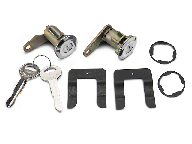 OPR Door Lock Set; Stainless Steel (81-89 Mustang)