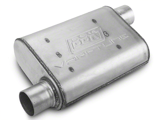 BBK Aluminized Varitune Offset/Offset Oval Muffler; 2.50-Inch (Universal; Some Adaptation May Be Required)