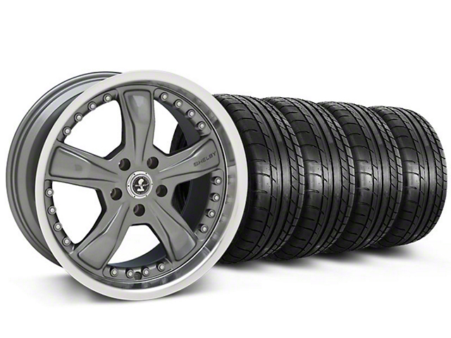 Staggered Shelby Razor Gunmetal Wheel and Mickey Thompson Tire Kit; 20x9/10 (05-14 All, Excluding 13-14 GT500)