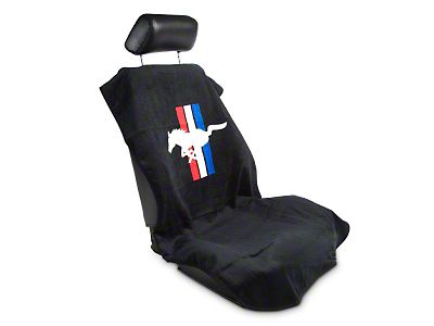 Alterum Mustang Seat Armour Protective Cover Black Pony 67102 79 14 All - Ford Mustang Logo Seat Covers