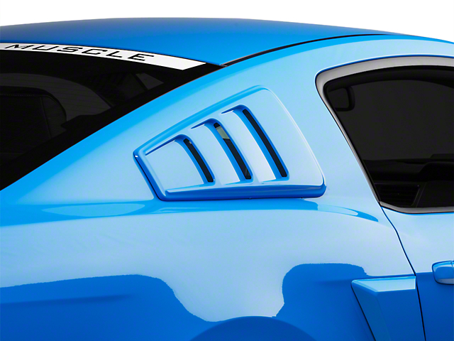 Roush Quarter Window Louvers; Unpainted (05-14 Mustang Coupe)