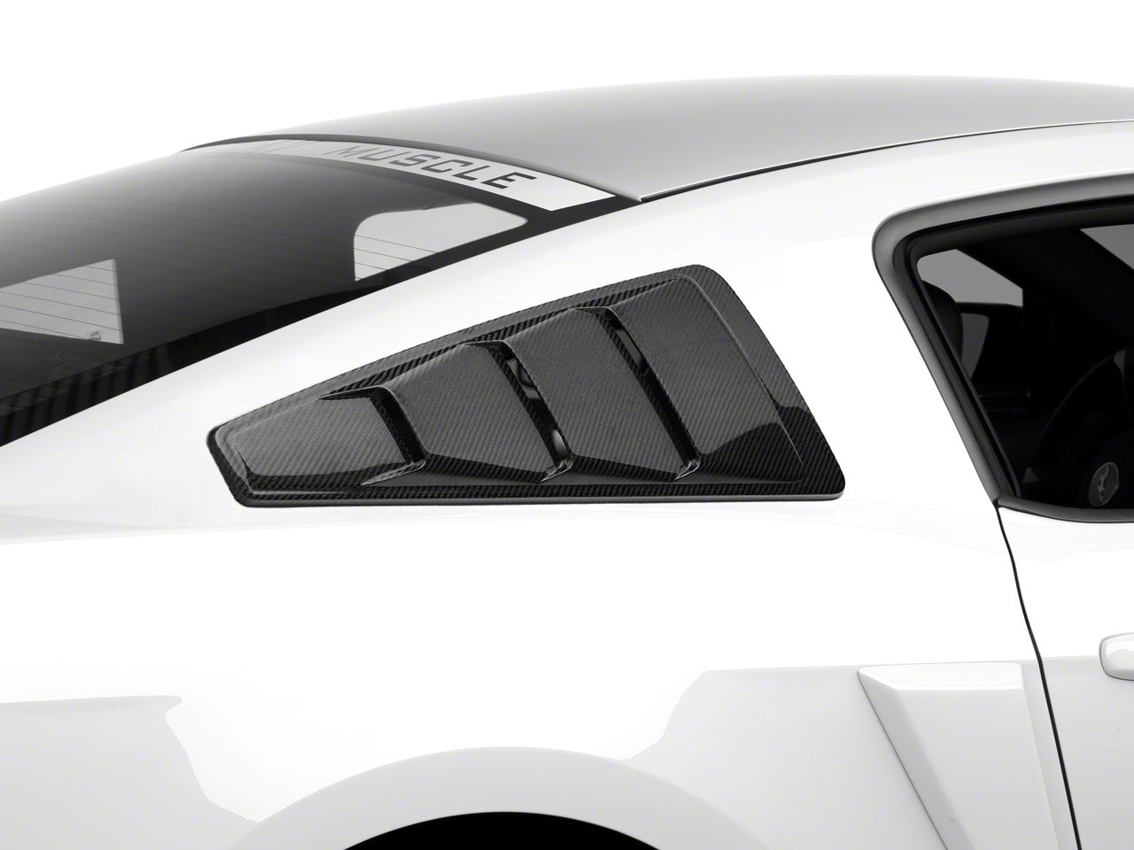 carbon fiber rear window louvers mustang